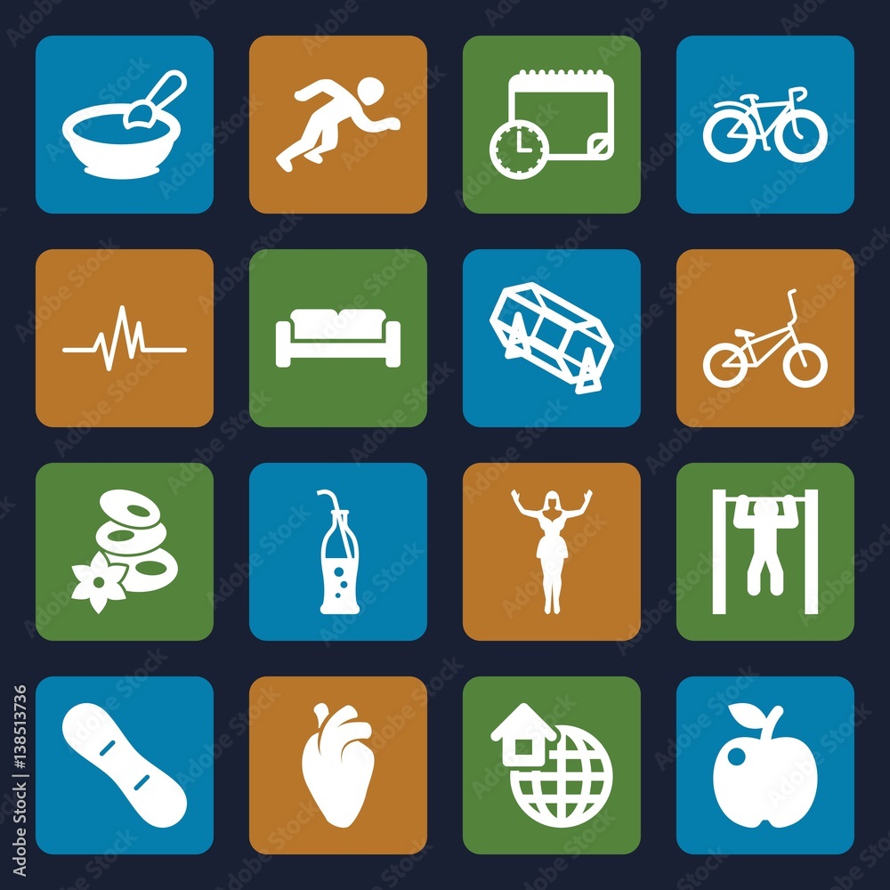 Set of 16 lifestyle filled icons Set of 16 lifestyle filled icons