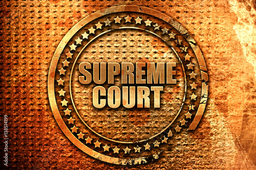Fotografía supreme court, 3D rendering, metal text