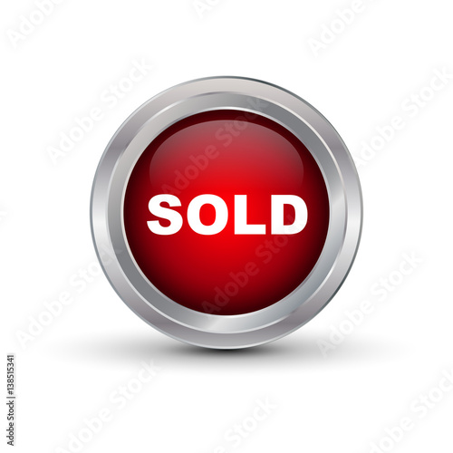 Free Download Sold Glossy Button, Vector illustration - GFXLoad