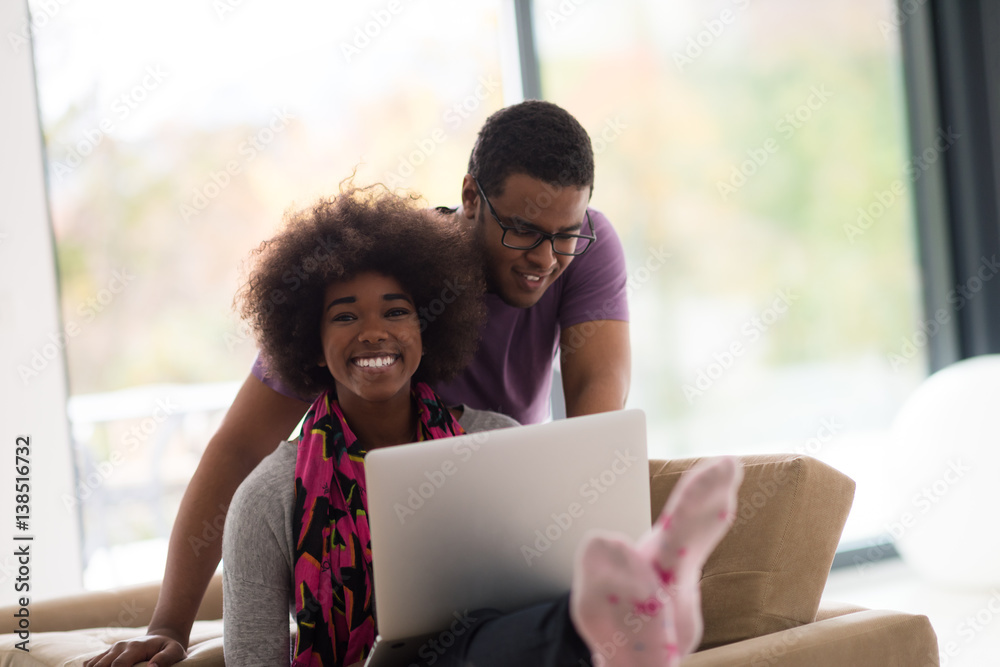 african american couple shopping online african american couple shopping online