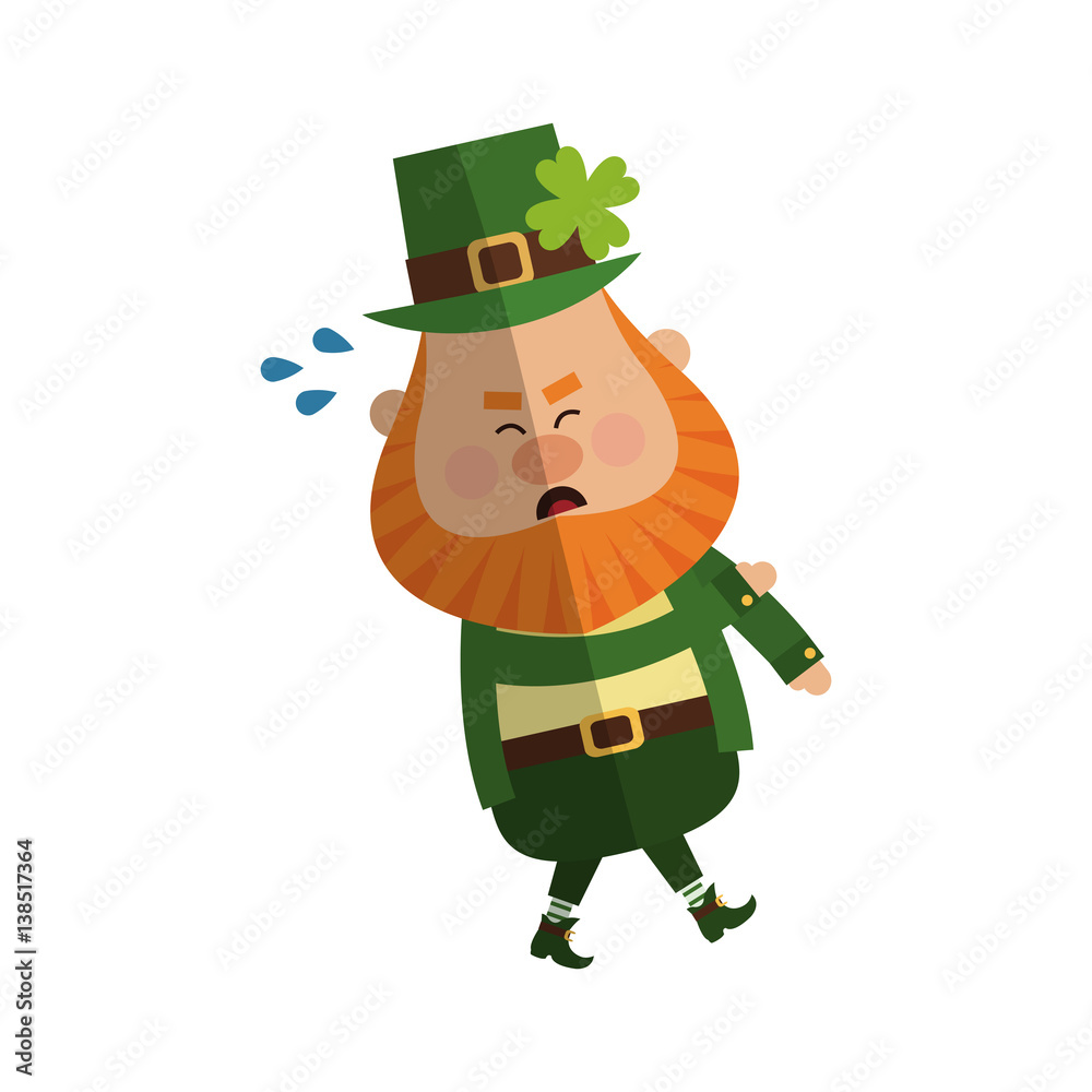 Fototapeta premium irish leprechaun icon over white background. colorful design. vector illustration