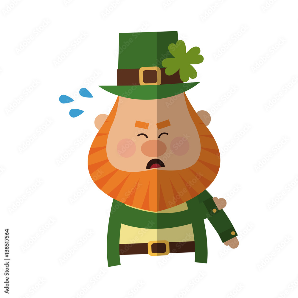 irish leprechaun icon over white background. colorful design. vector illustration irish leprechaun icon over white background. colorful design. vector illustration