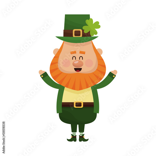 irish leprechaun icon over white background. colorful design. vector illustration