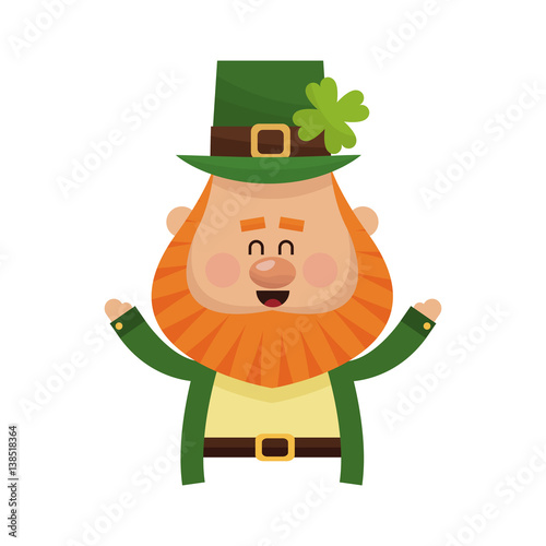 irish leprechaun icon over white background. colorful design. vector illustration