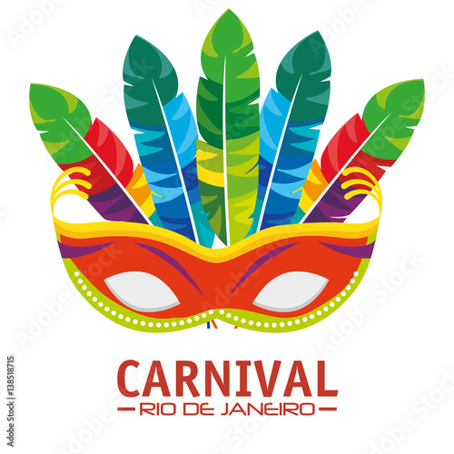 mask carnival rio de janeiro party vector illustration design