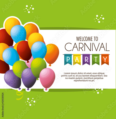 carnival party celebration card vector illustration design