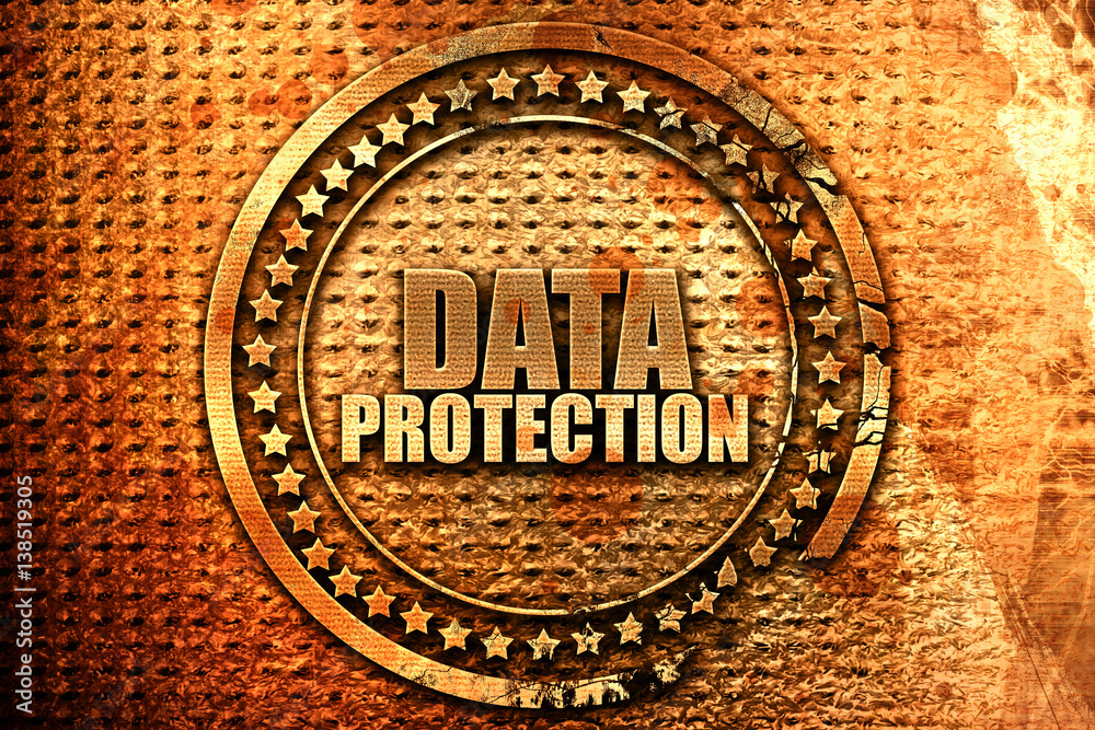 data protection, 3D rendering, metal text