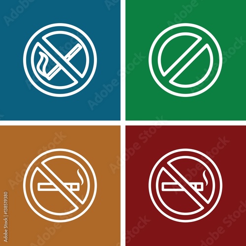Set of 4 prohibit outline icons