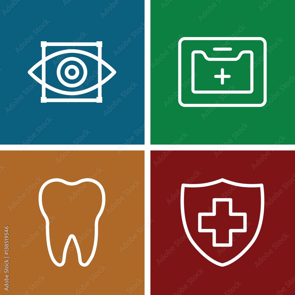 Set of 4 medicine outline icons Set of 4 medicine outline icons