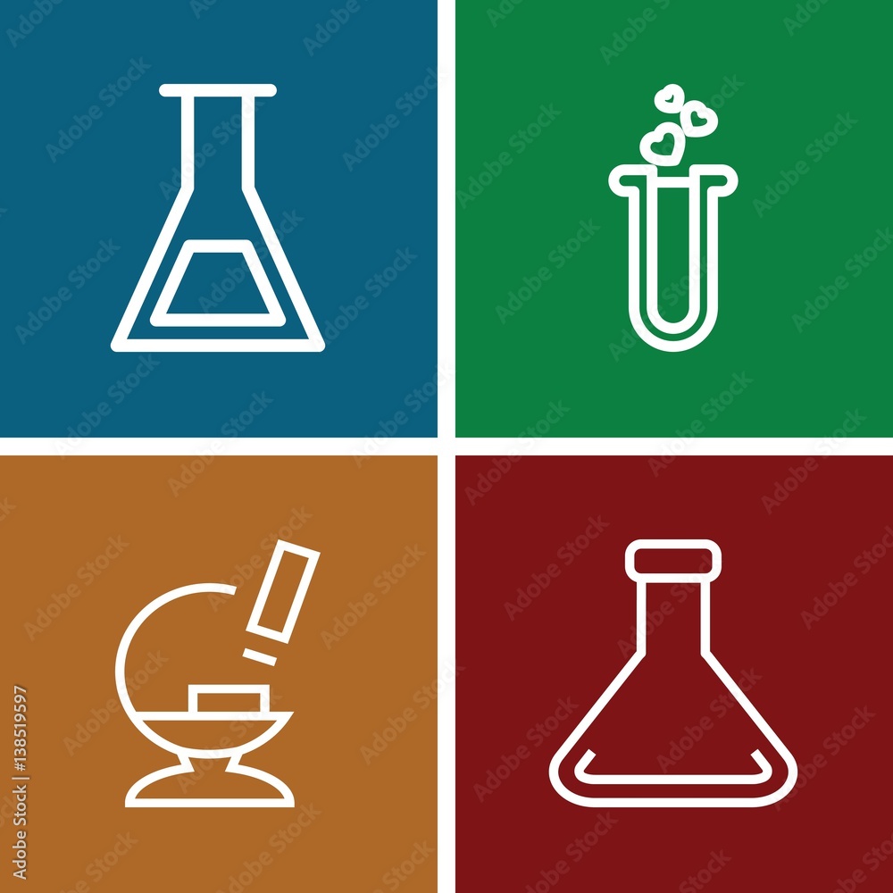 Set of 4 lab outline icons Set of 4 lab outline icons