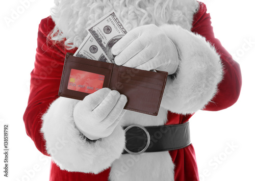 Santa Claus hands holding w...
