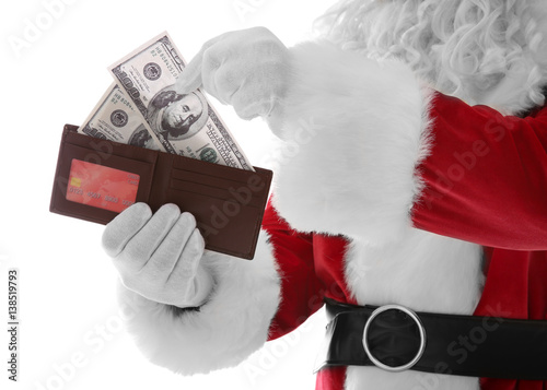 Santa Claus hands holding w...