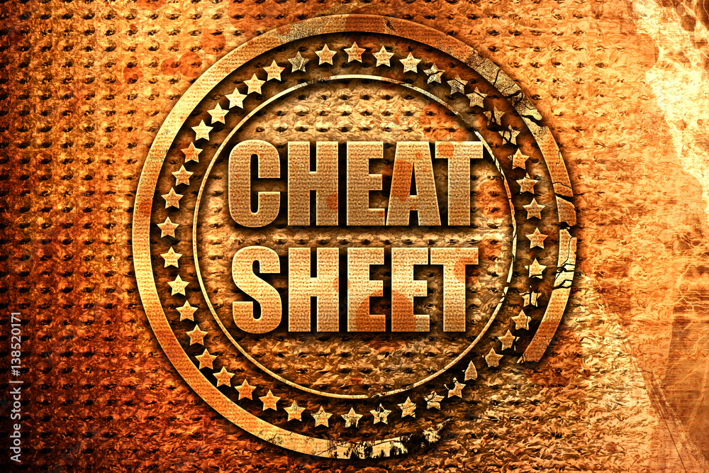 Canvas Print cheat sheet, 3D rendering, metal text