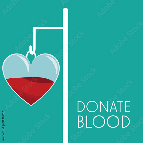donate blood glass heart hanging icon vector illustration eps 10