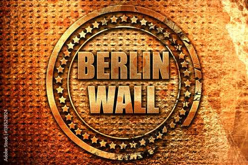 berlin wall, 3D rendering, metal text