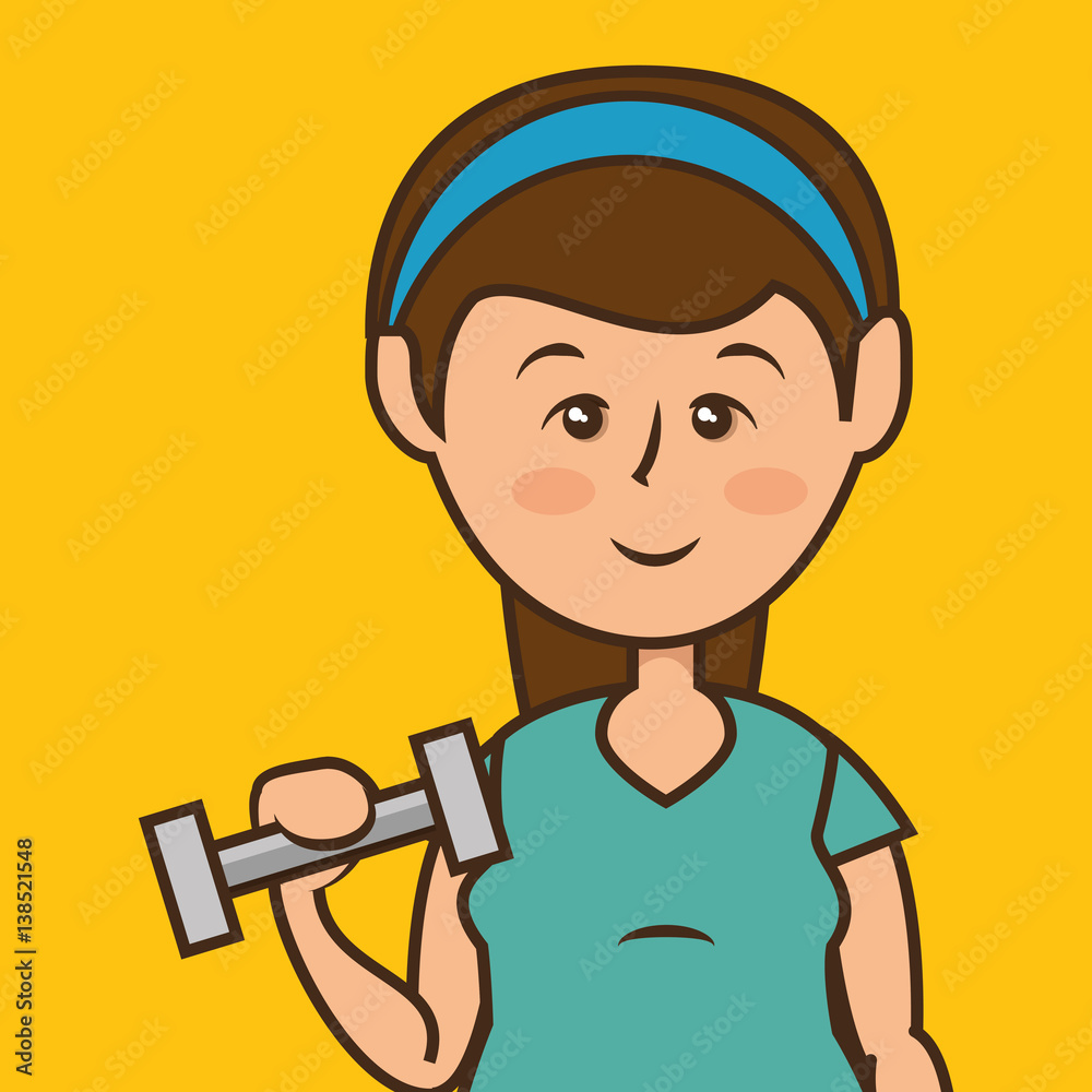 people lifestyle weight lifting vector illustration design