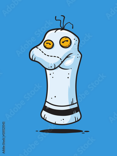 Sock puppet cartoon illustration