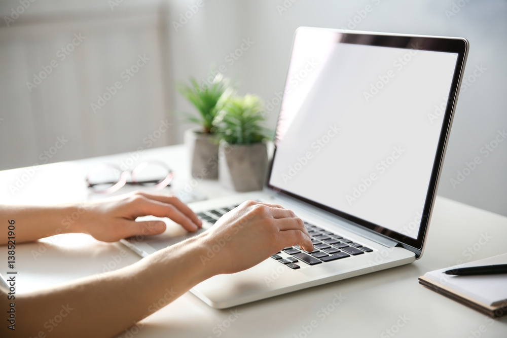 Woman working on computer at home Woman working on computer at home