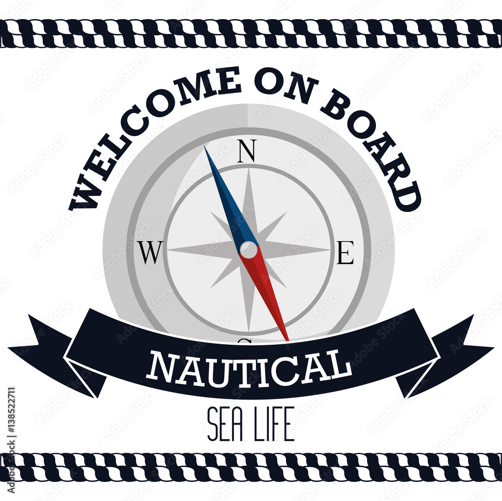 nautical frame with compass vector illustration design nautical frame with compass vector illustration design