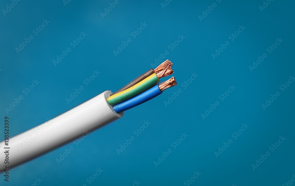 Cable on color background, closeup Cable on color background, closeup