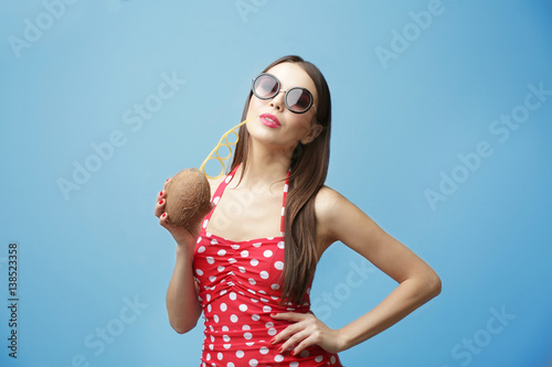 Young beautiful woman with ...