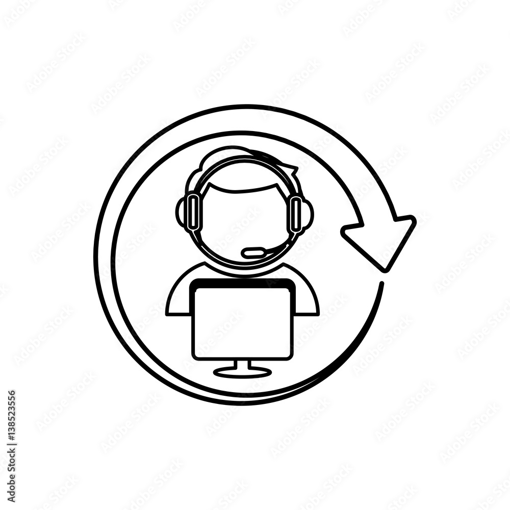 Call center operator icon vector illustration graphic design Call center operator icon vector illustration graphic design