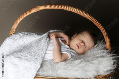 Cute little baby sleeping i...