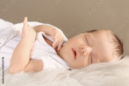 Cute little baby sleeping o...