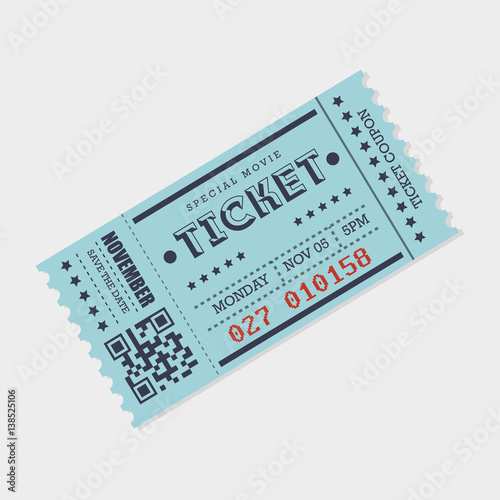 cinema ticket entrance icon vector illustration design
