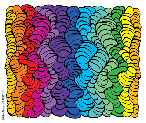 Abstract colorful hand drawn pattern. Vector