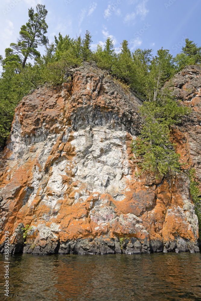 Lichen Colored Cliffs in the Wilderness
