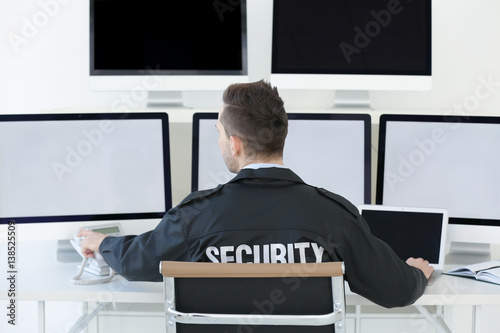 Handsome security guard in ...