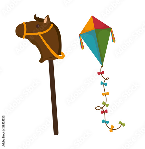set kids toys icons vector illustration design