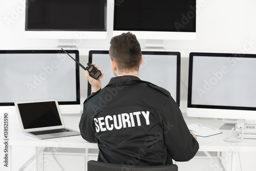 Handsome security guard in ...
