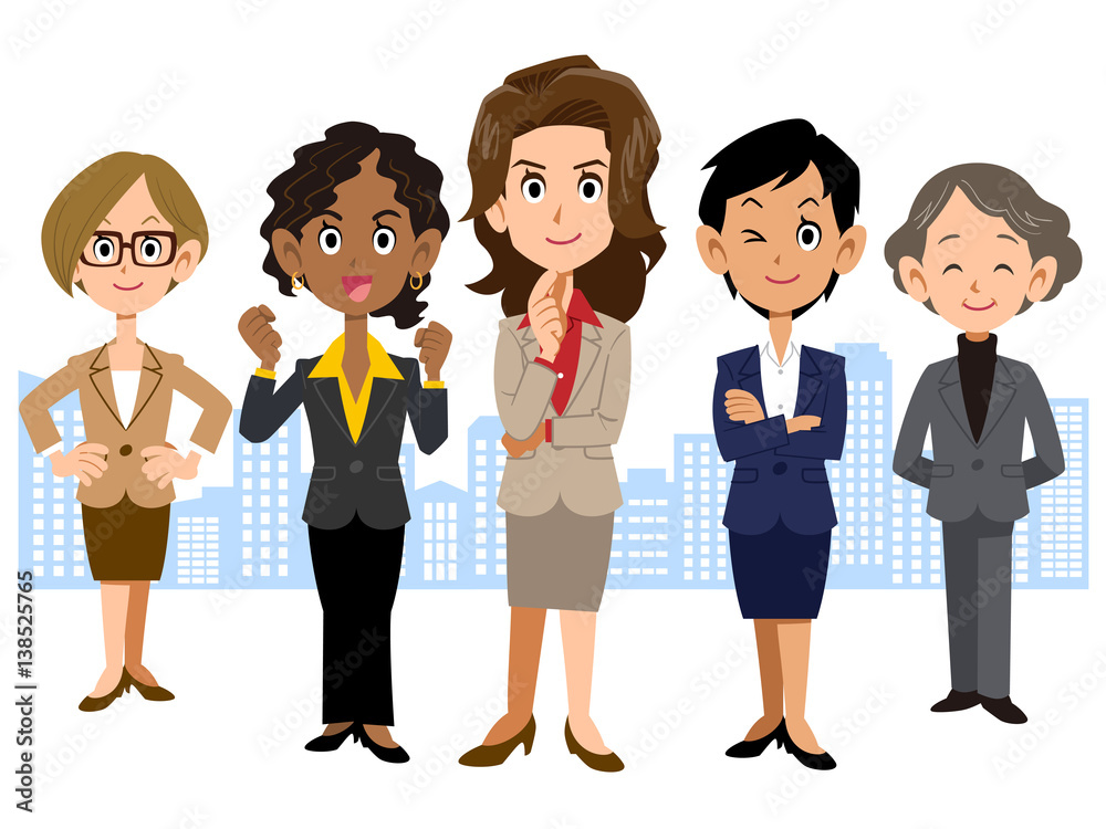 女性　ビジネス　チーム　グローバル
