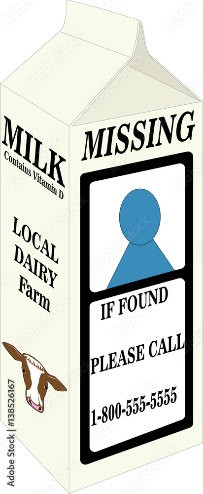 Missing Milk Carton Photos | Adobe Stock