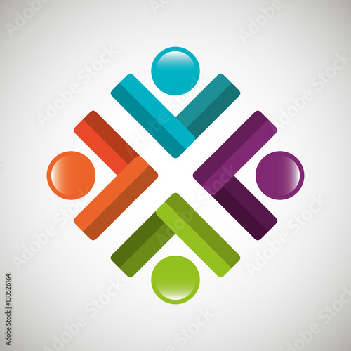 people silhouette colors icon vector illustration design