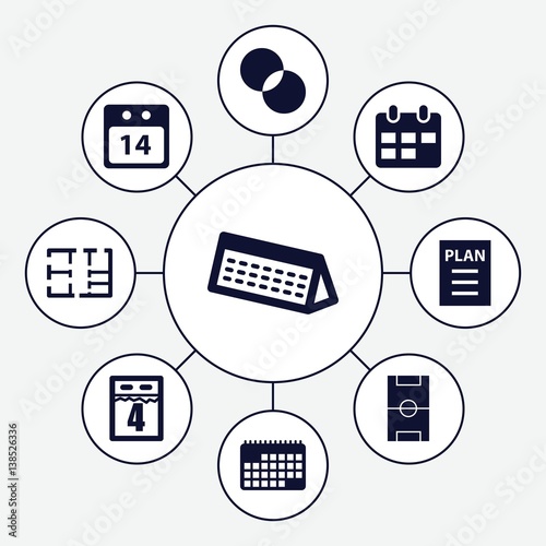 Set of 9 plan filled icons
