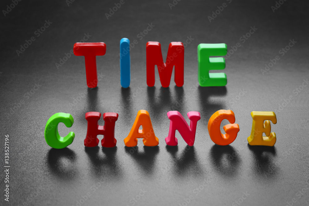 Motivation concept. Phrase TIME CHANGE on chalkboard background Motivation concept. Phrase TIME CHANGE on chalkboard background