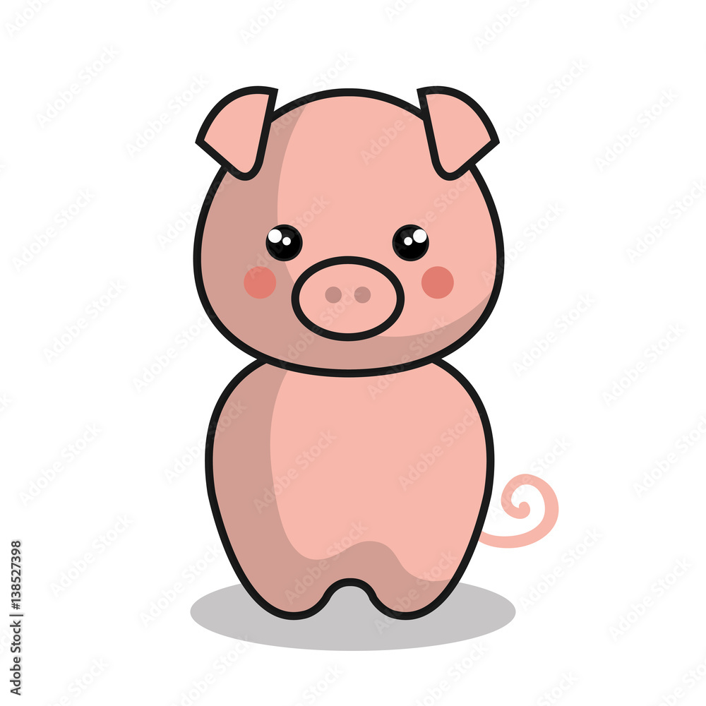 cute pig kawaii style vector illustration design cute pig kawaii style vector illustration design