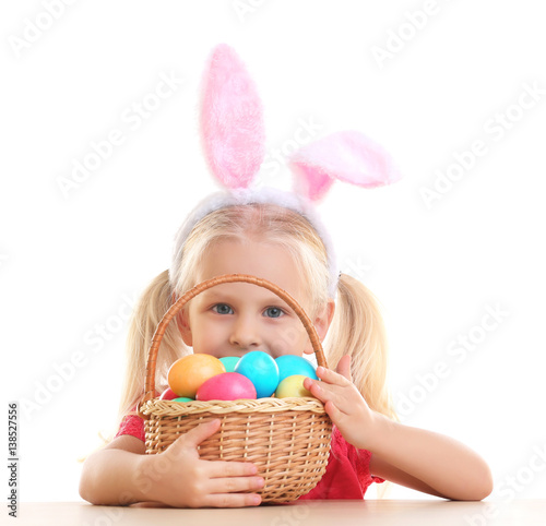 Cute little girl with bunny...