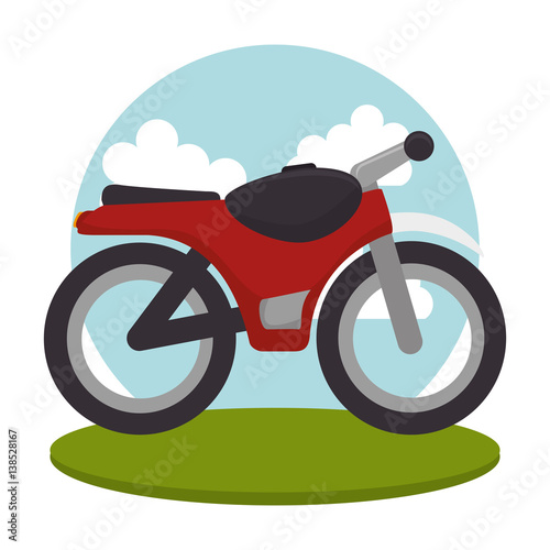 motorcycle transport vehicle icon vector illustration design