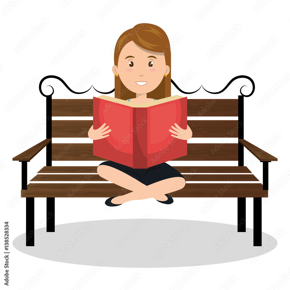 person reading on the park vector illustration design person reading on the park vector illustration design