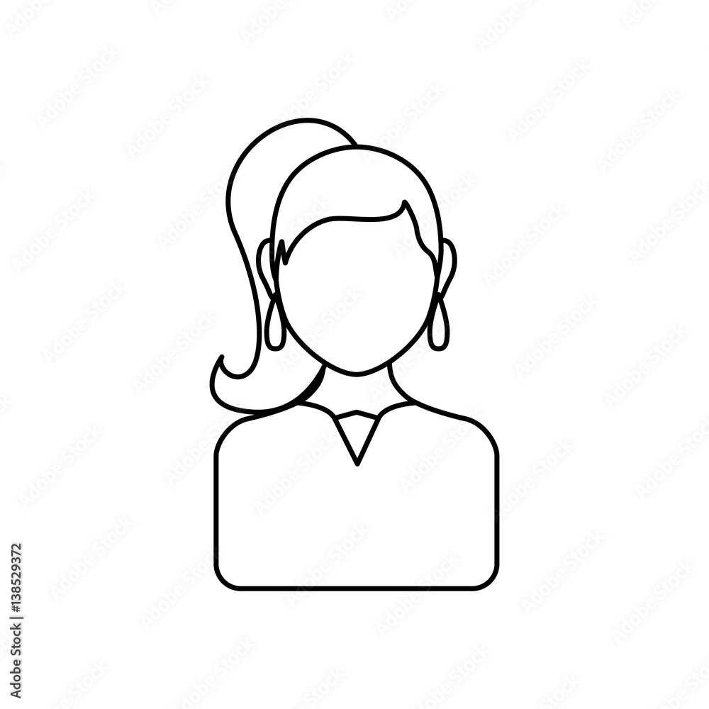 Young woman profile icon vector illustration graphic design Young woman profile icon vector illustration graphic design