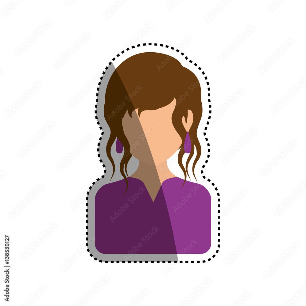 Young woman profile icon vector illustration graphic design Young woman profile icon vector illustration graphic design