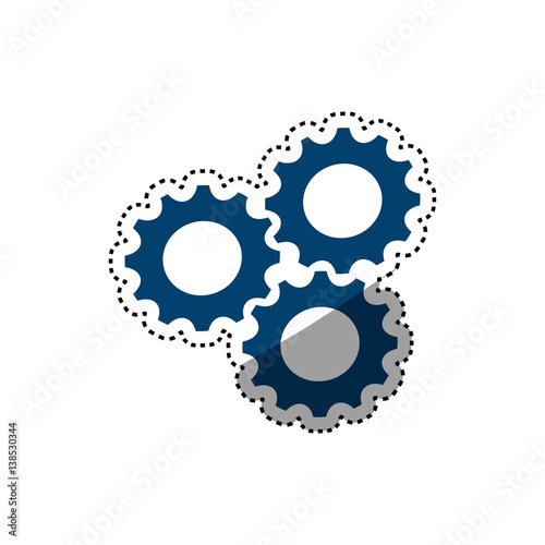 Gears machinery pieces icon vector illustration graphic design