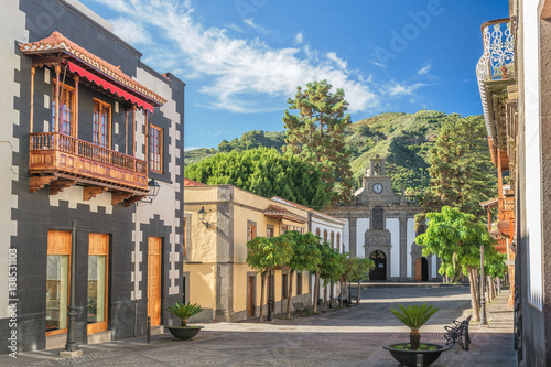 View of the main street of Teror in Gran Canaria, Spain photo