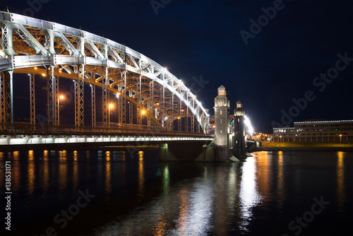 June night at Peter the Great Bridge. Night St. Petersburg © sikaraha