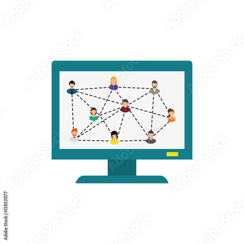 Technology and networking business icon vector illustration graphic design