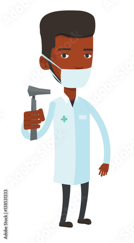 Ear nose throat doctor vector illustration.